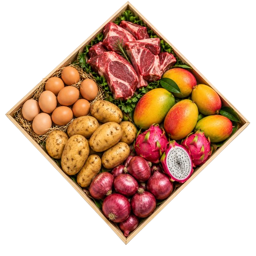 Assorted green farm vegetables